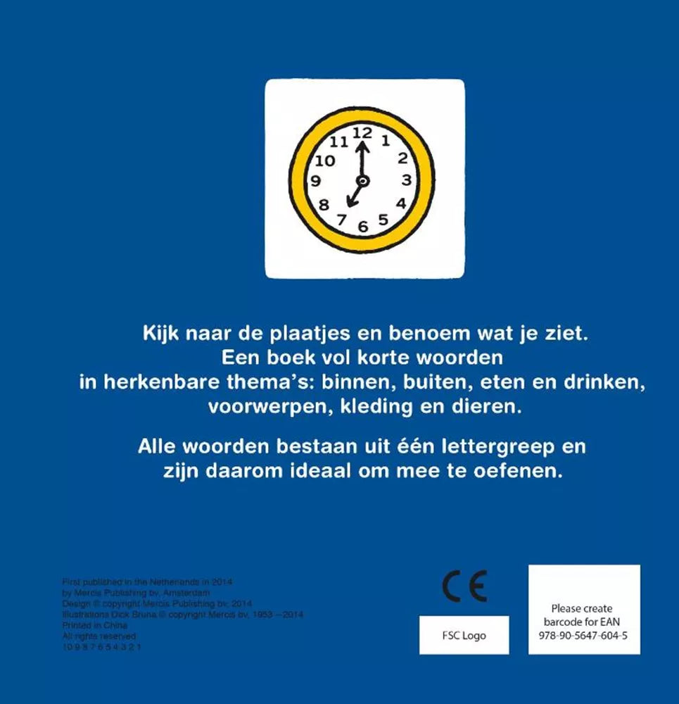 Mercis kartonboek Nijntje oefent korte woordjes 2+