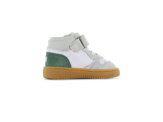 Shoesme wit grijs groen sneakertje