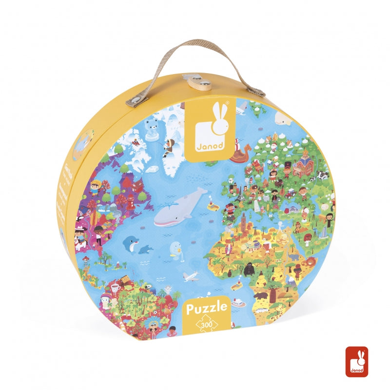 janod puzzelkoffer - wereld giant
