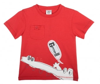 Tuctuc t-shirt rood cocodrilo 116