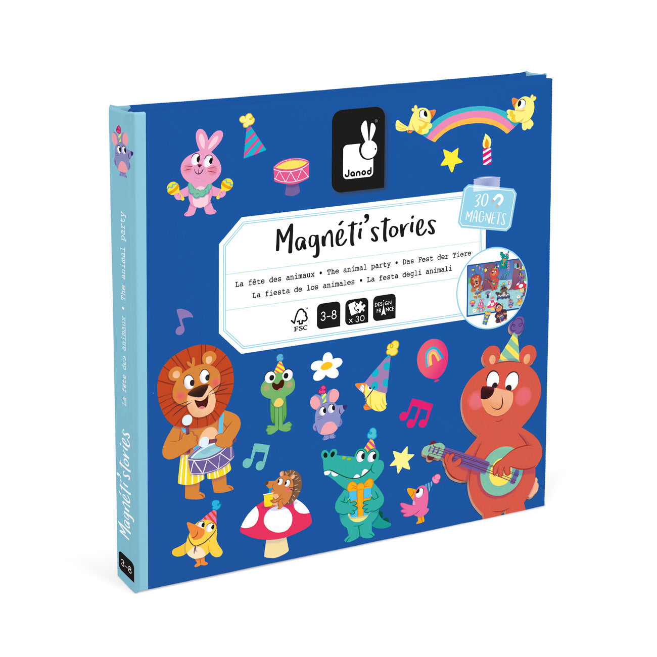 Janod Magneetboek Dierenfeest 3+