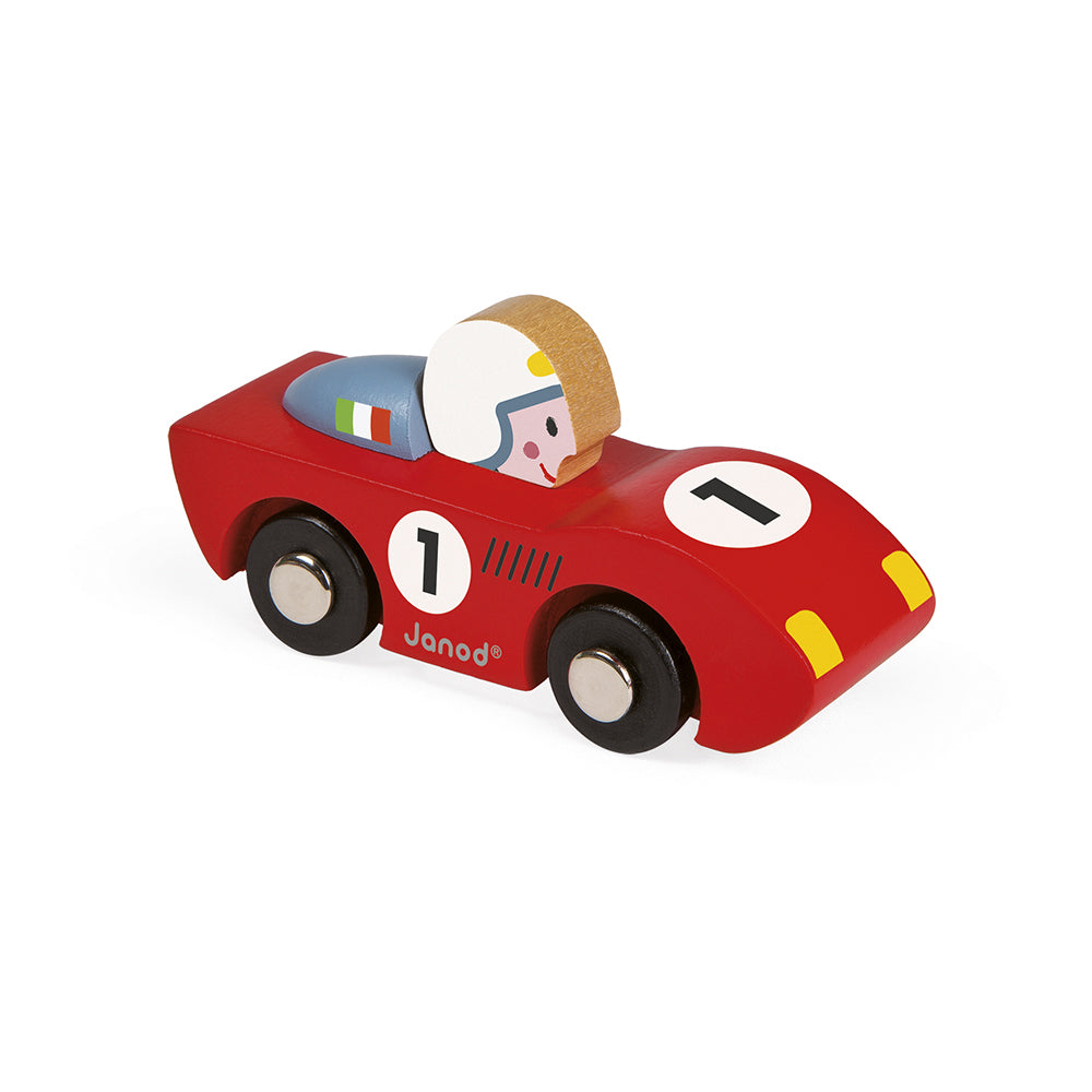 Janod speelgoedauto racing speed rood of blauw 1+ Rood