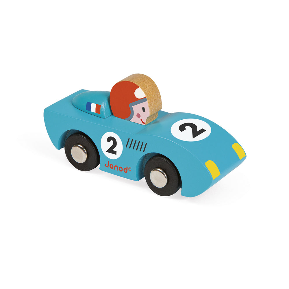 Janod speelgoedauto racing speed rood of blauw 1+ Blauw