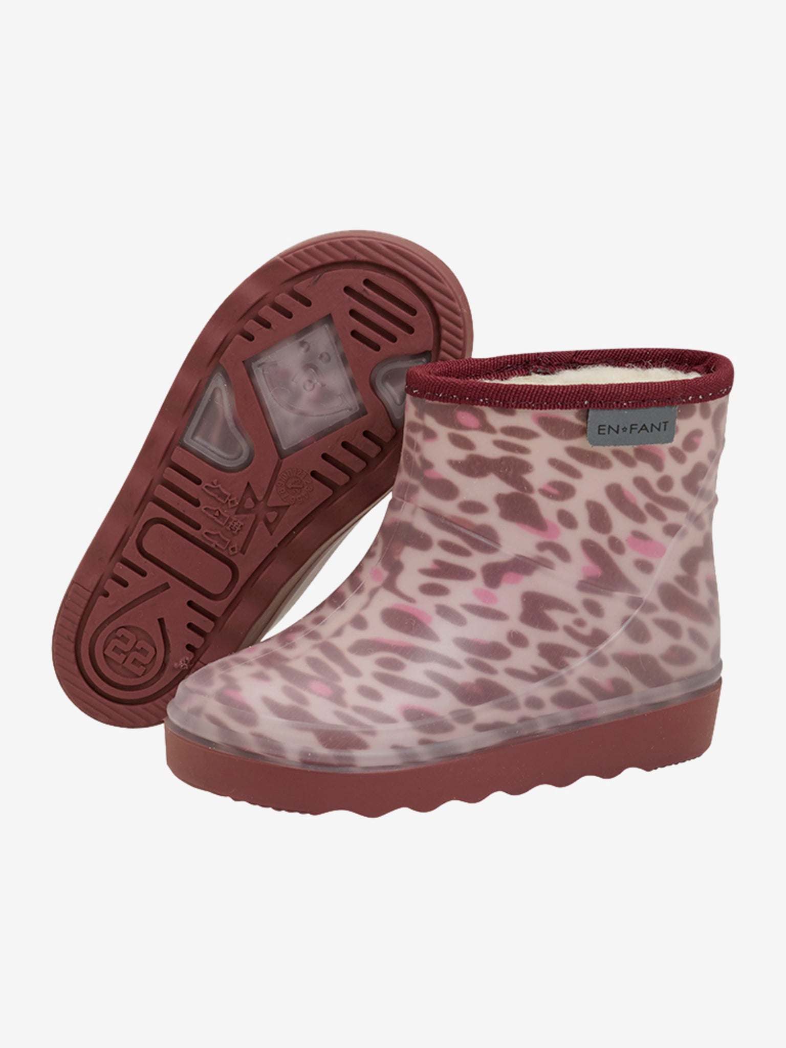 Enfant thermolaars kort wol roze panter Maat 22