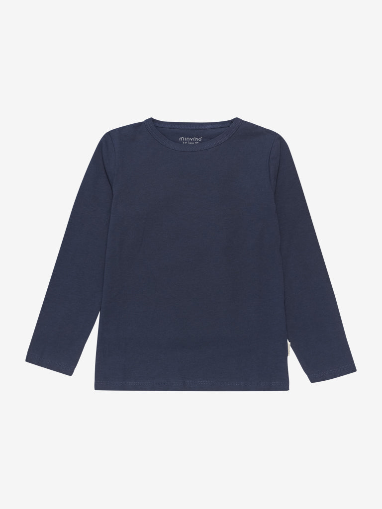 Minymo Basic 34 T-shirt met lange mouwen 2-pack blauw en grijs maat 92
