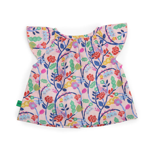 Moulinroty blouse Nathalie roze bloemenprint jungle