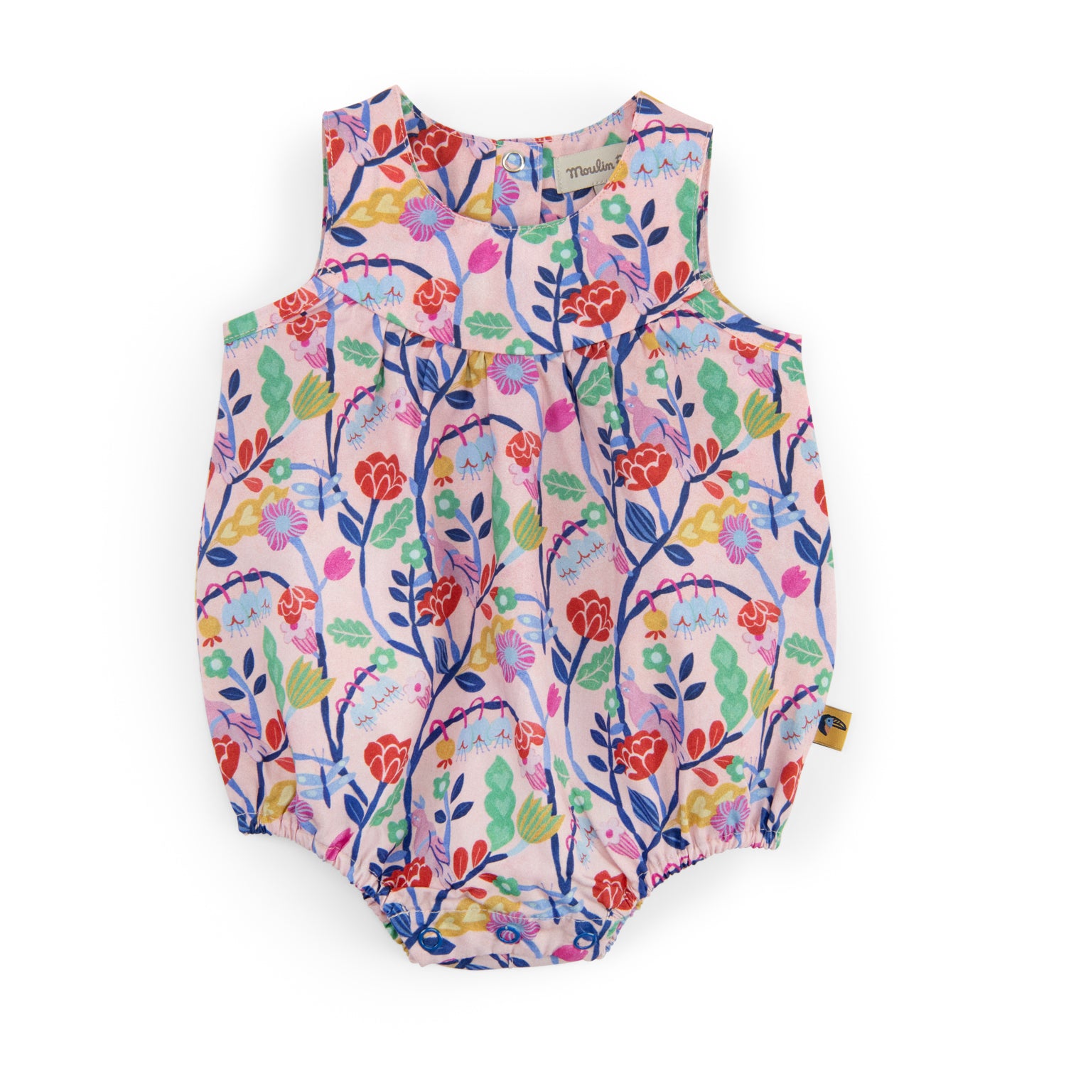 Moulinroty romper Noelie roze bloemenprint 74