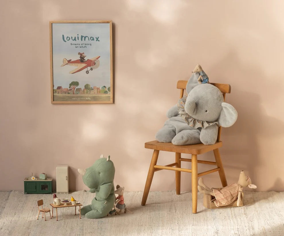 Maileg knuffel Olifant groot blauw grijs 0+