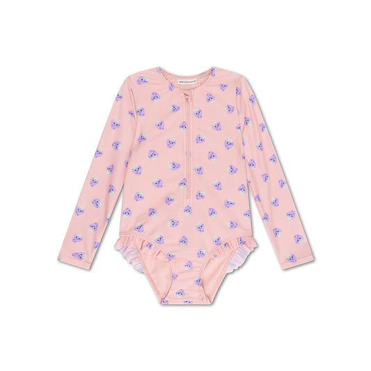 Sunwave brands SE UV Badpak Meisjes Met Lange Mouwen Roze/Paars Blackberry 86/92