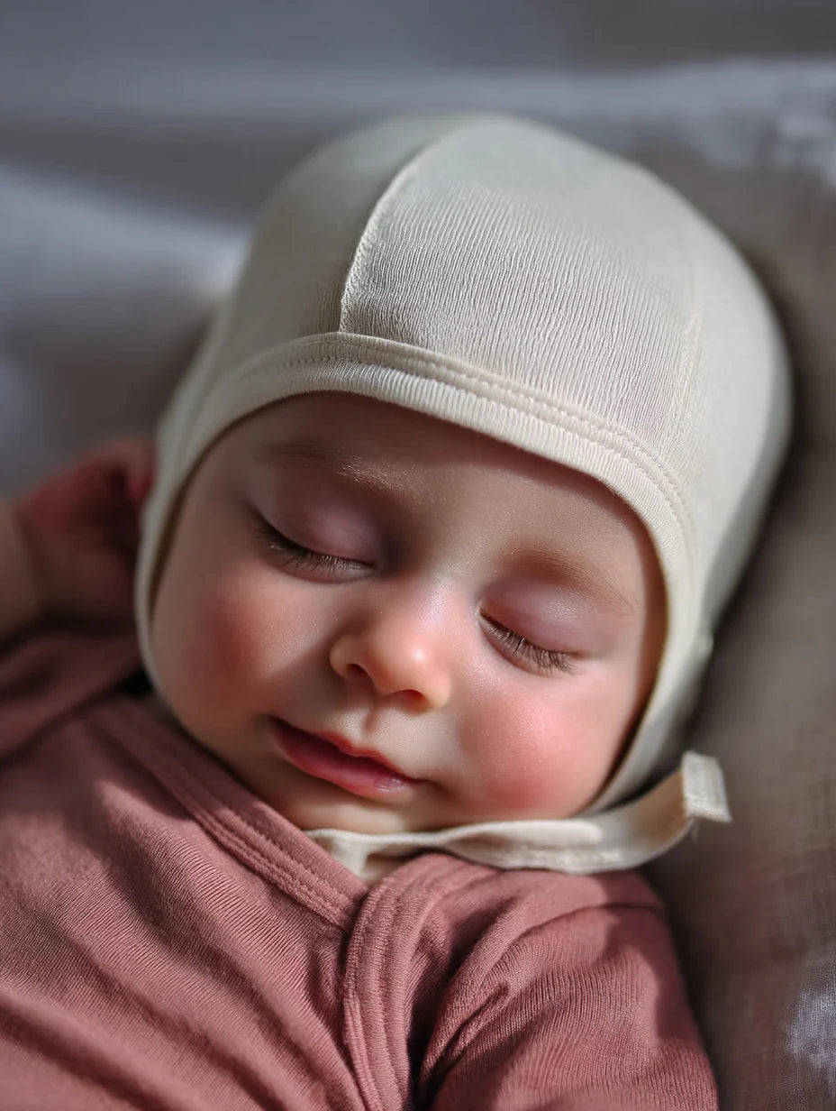 Lille barn Baby strikmuts merinowol naturel 62