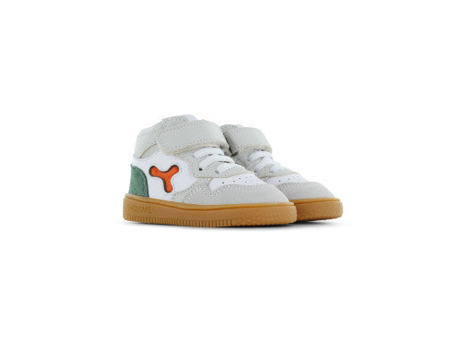 Shoesme wit grijs groen sneakertje