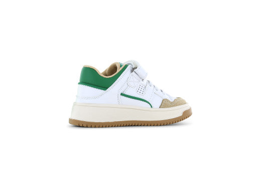 Shoesme witte sneaker met groene details 28