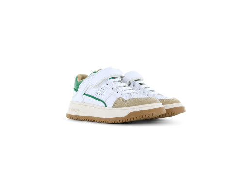 Shoesme witte sneaker met groene details 28