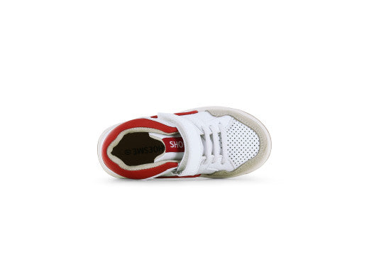 Shoesme witte sneaker met rode details 27