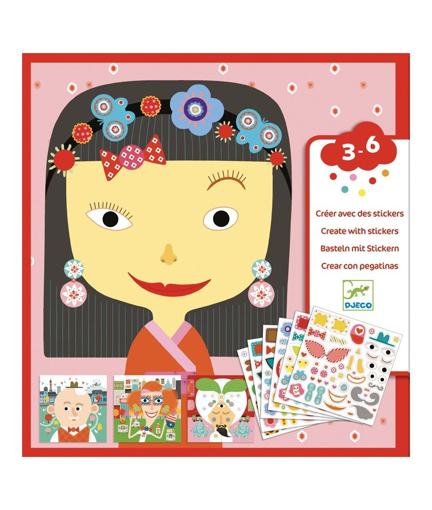 Djeco stickerboek Tous différents 3+