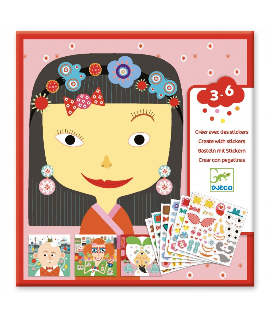 Djeco stickerboek Tous différents 3+