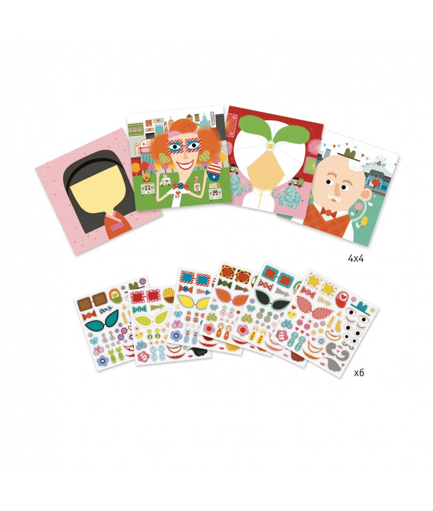Djeco stickerboek Tous différents 3+