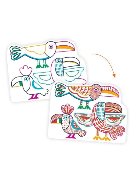 Djeco kleurplaten wilde dierenfamilies 3+