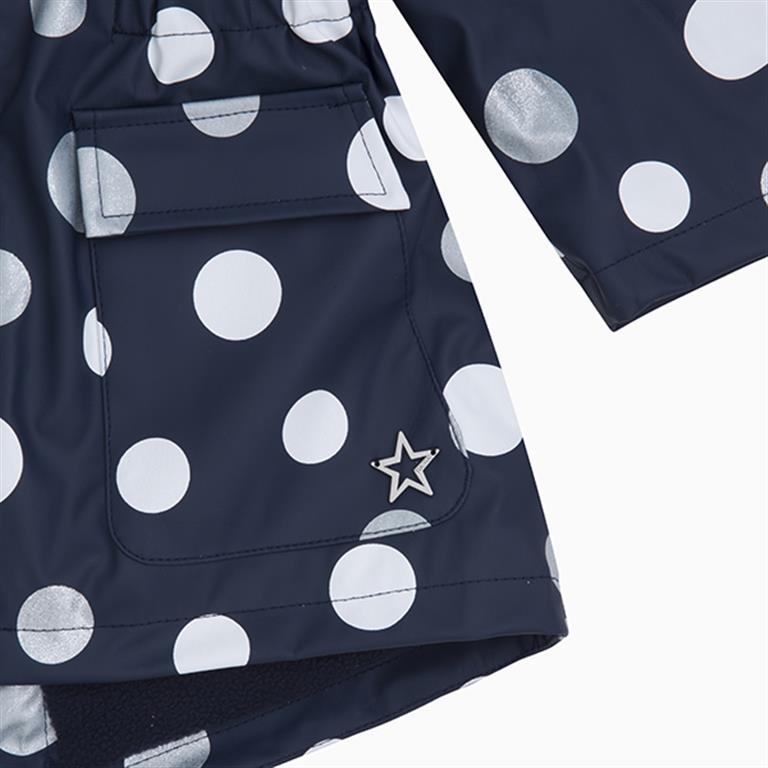 Tuctuc regenjas stippen blauw glitter 110