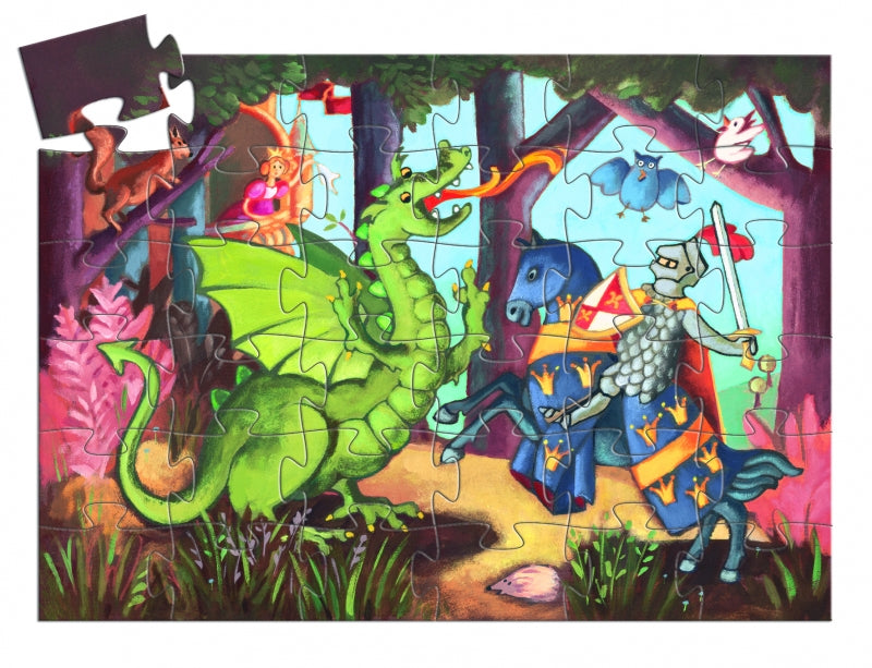 djeco puzzel le chevalier au dragon 4+