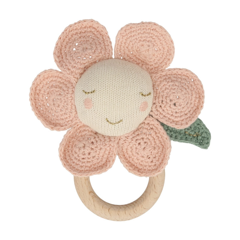 Meri Meri rammelaar peach daisy baby